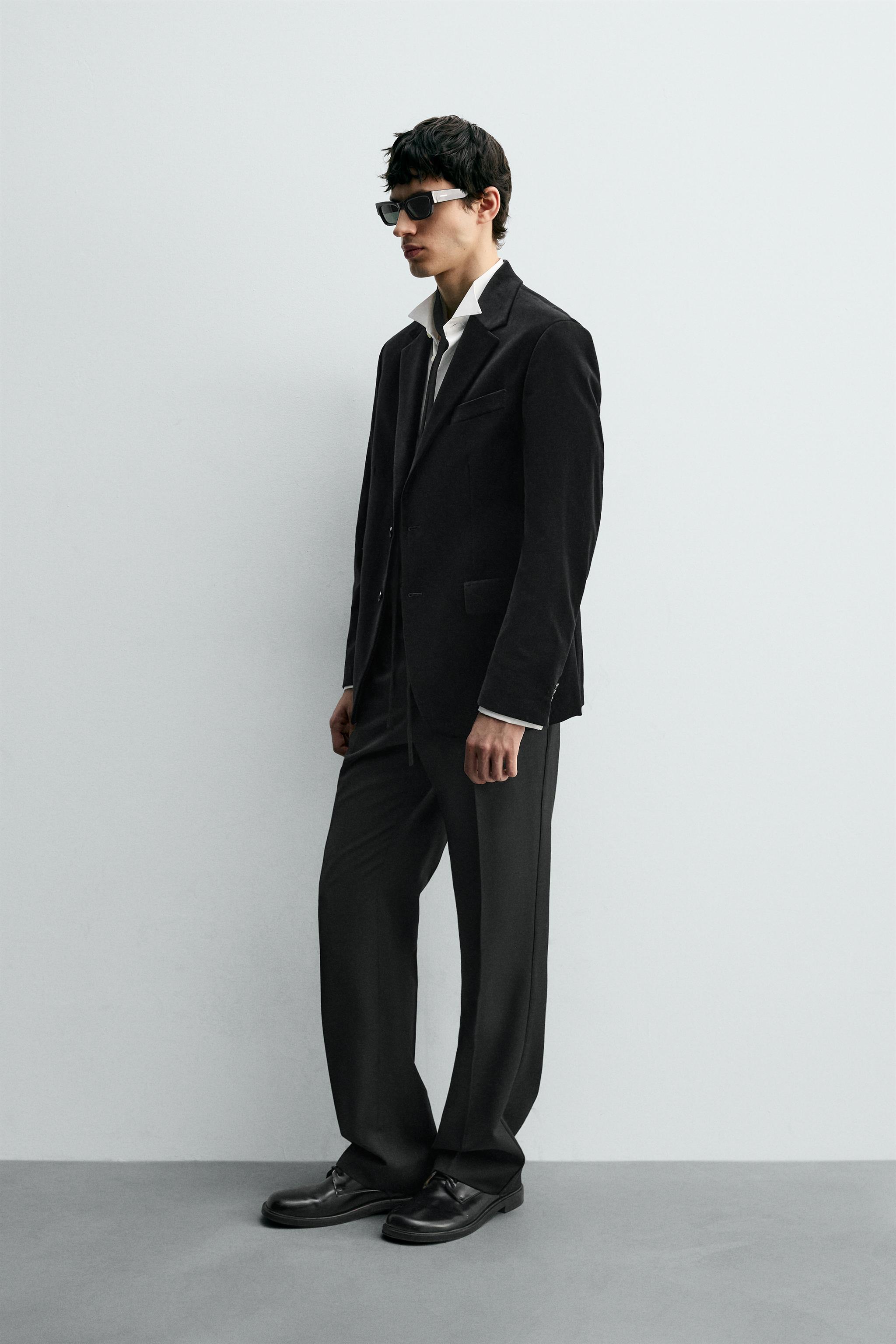 REGULAR FIT VELVET BLAZER